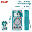 Multimetro Digital 2000 Counts RMS. Detección De Voltaje Sin Contacto. Rango manual.