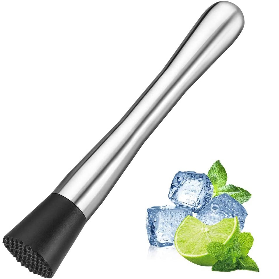 Mortero de cóctel de acero inoxidable. Para cocteleria maserador machacador para bares