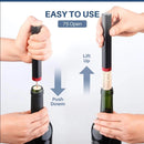 Sacacorchos de aire a presión para botellas de vino, aguja de acero inoxidable, color negro