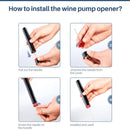 Sacacorchos de aire a presión para botellas de vino, aguja de acero inoxidable, color negro