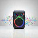 Bocina Bluetooth Portátil Con Luces LED RGB. Puerto USB-C. Batería Recargable. 12W. Speaker 26x38x23.5 cm
