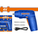 Destornillador inalámbrico de iones de litio 1/4" de Litio 4V. Velocidad sin carga: 180 rpm.