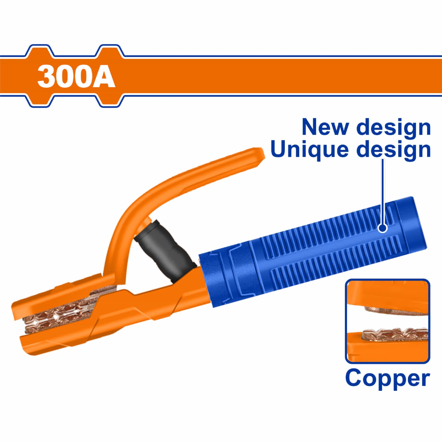 Porta Electrodo Corriente Nominal 300A. Long.230mm. Ideal para máquina de soldar MMA