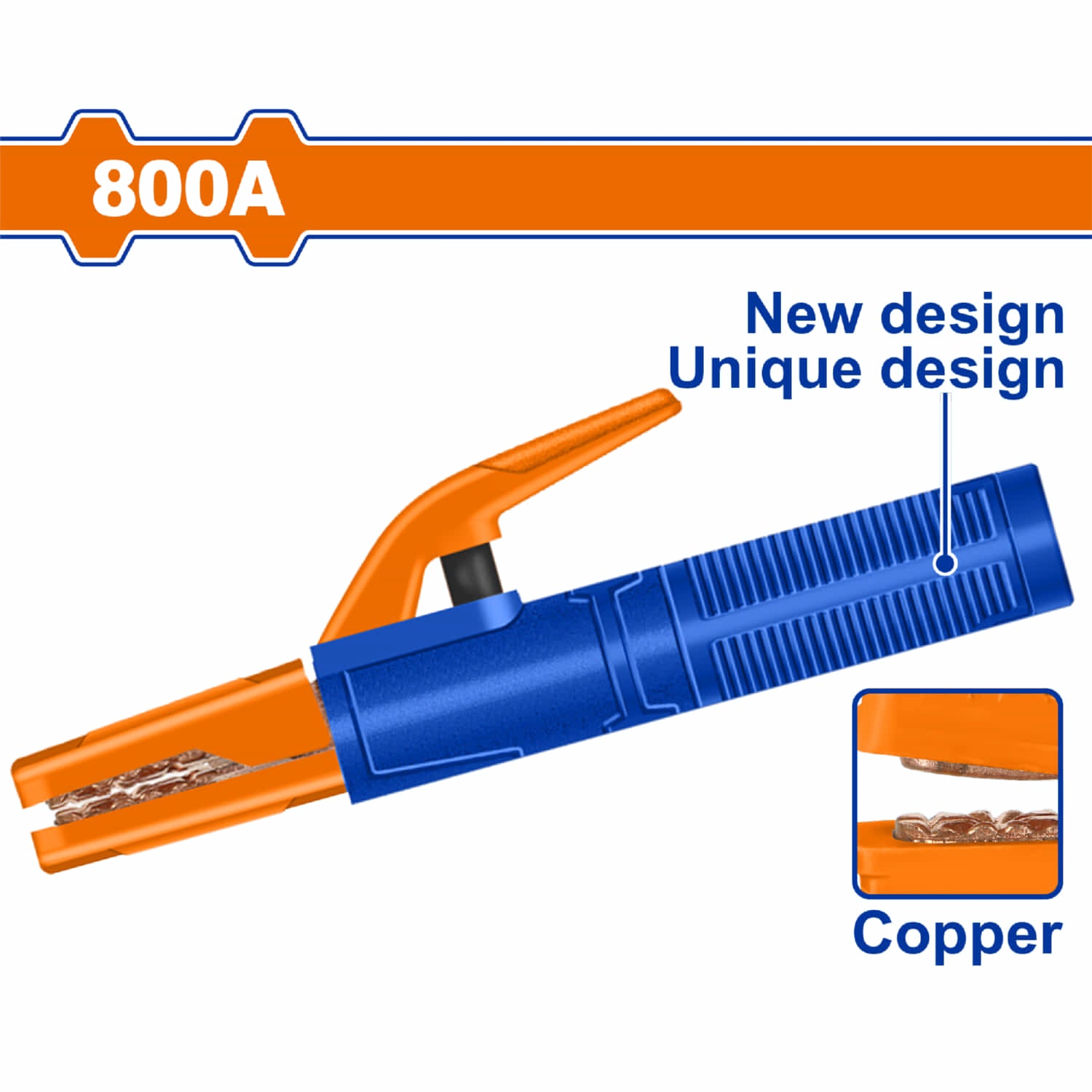 Porta Electrodo Corriente Nominal 800A. Long.285mm. Ideal para máquina de soldar MMA