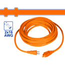 Extensión Eléctrica Polarizada 125V-60Hz 2x16AW Long 10m Corriente: 13A Extensión Naranja