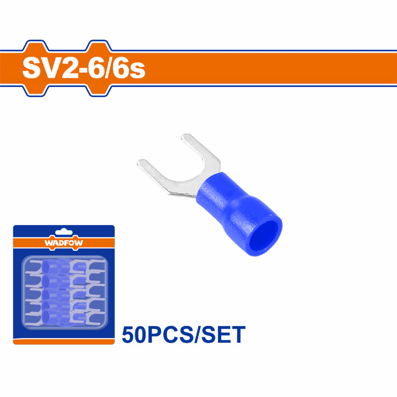 Terminales conectores para cables eléctricos SV2-6 Set 50 pzas Color Azul Crimpado eléctrico.