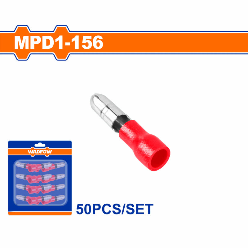 Terminales conectores para cables eléctricos MPD1-156 Set 50 pzas Color rojo Crimpado eléctrico.