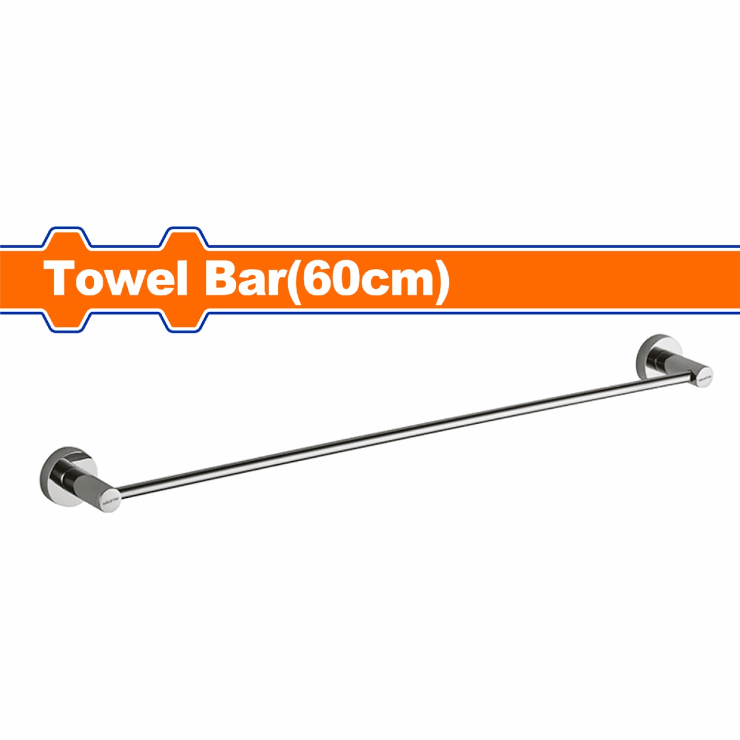 Toallero de barra largo 60cm para pared baño. Aleación Zinc. Incluye tornillos. Se vende en Set.