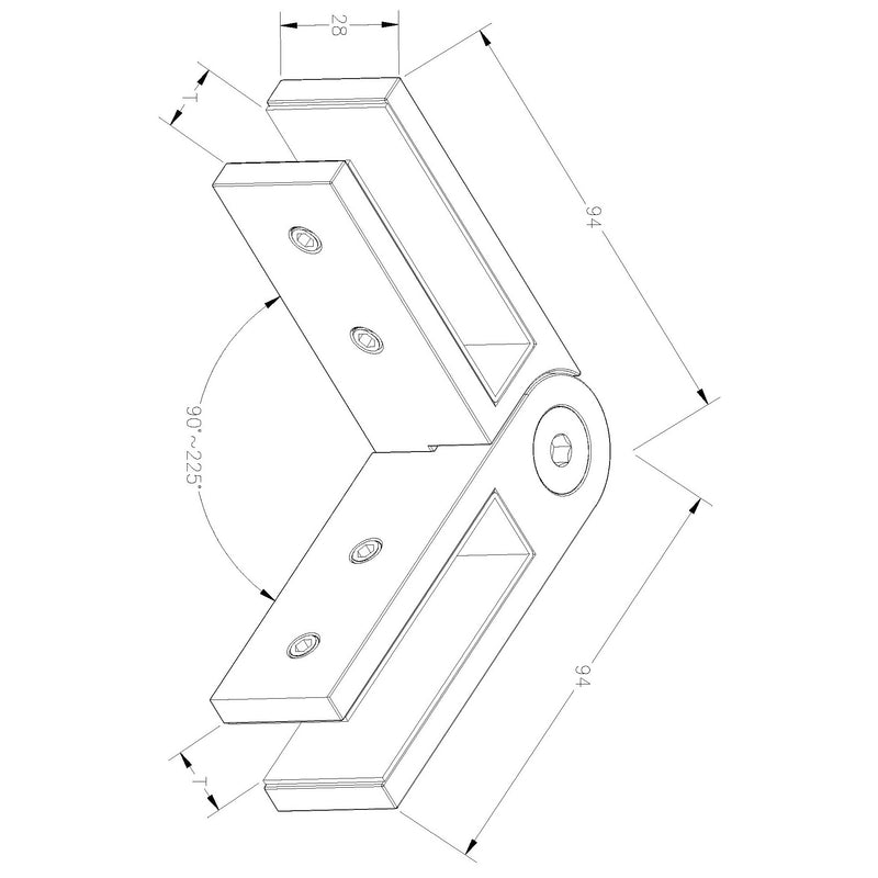 Clip para Vidrio, Ajustable, AISI304, SATIN
