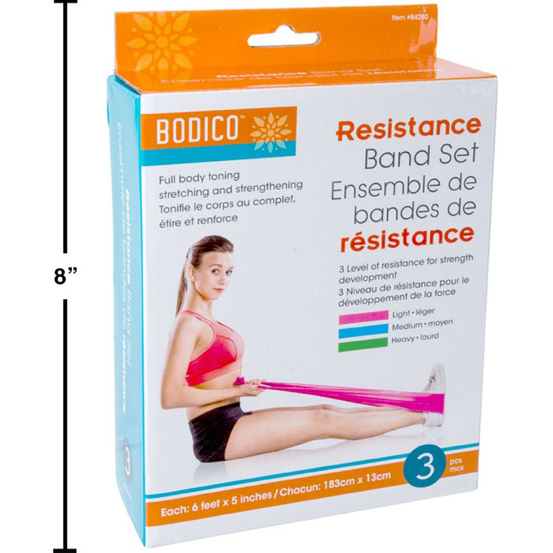 Bodico Fit, bandas de resistencia de 3 piezas, caja de col