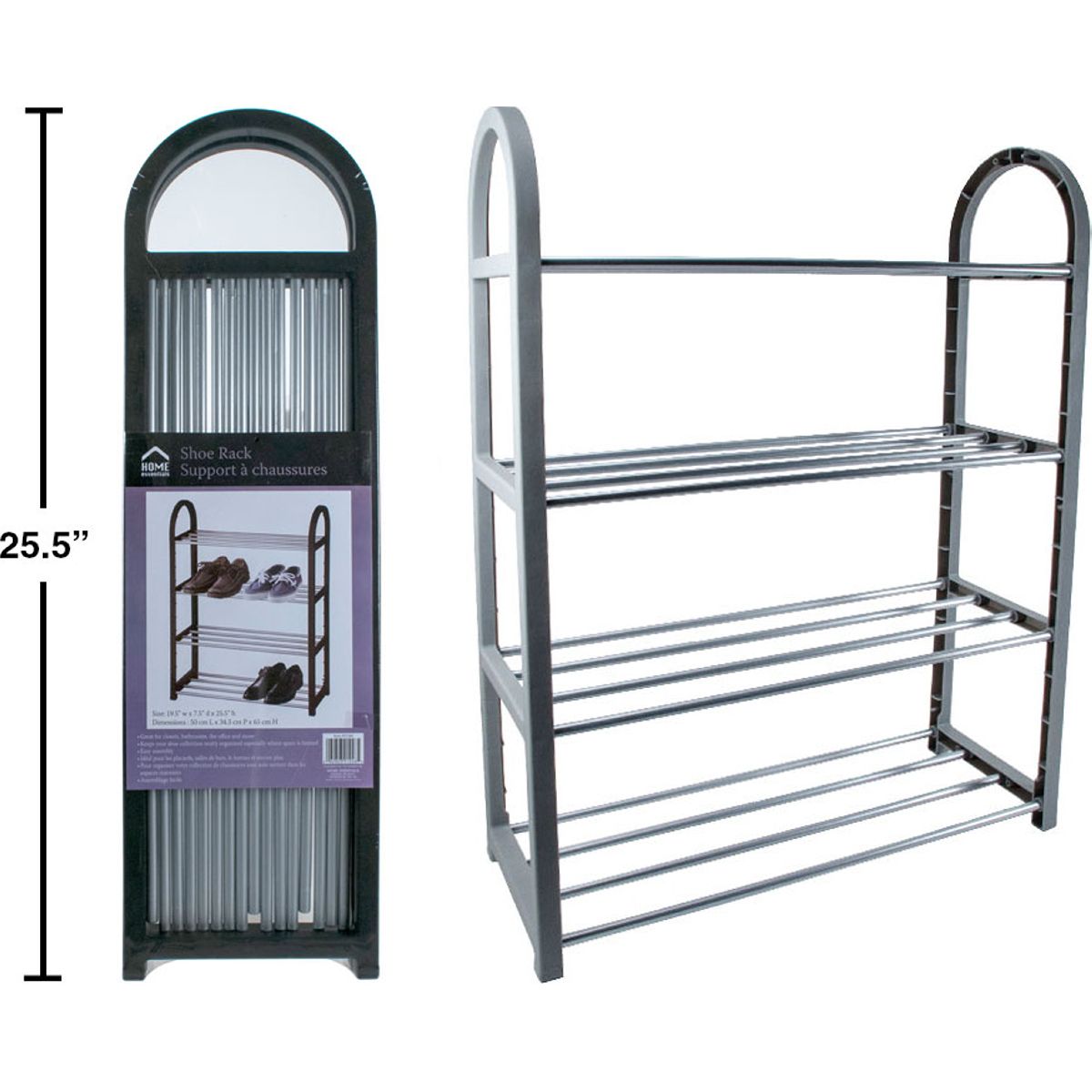 Zapatero organizador de 4 niveles, 19.5x25.5x7.5 "