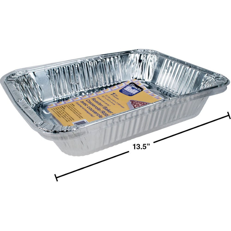 Molde para horno / tostador de aluminio con tapa, 12-7 / 8x9-3 / 4x2-3 / 8 "