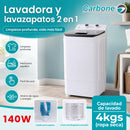 Lavadora Portátil 2 en 1 para Ropa y Zapatos con Función Centrifugado de 110V.Mini Lavadora con Esterilización de  Luz Azul. (40x3x65cm)