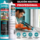 Silicón Neutro Gris Multipropósito Resistente a rayos UV 300 ml Calidad Profesional. Sellador Silicona.