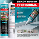 Silicón Neutro Gris Multipropósito Resistente a rayos UV 300 ml Calidad Profesional. Sellador Silicona.