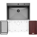 Fregador de Acero Inoxidable 30" X22" X10" color negro plomo