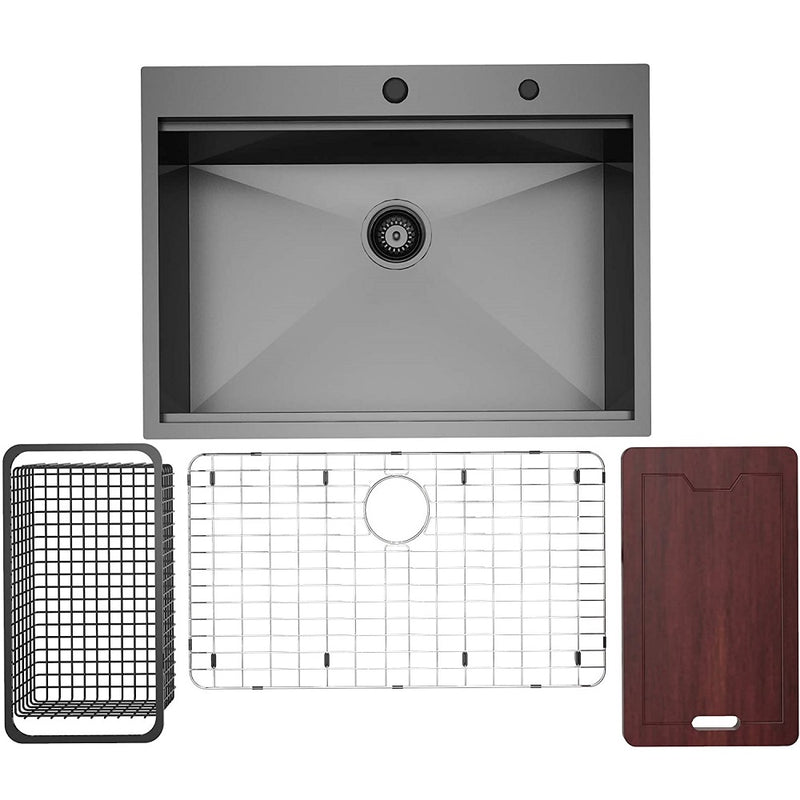 Fregador de Acero Inoxidable 30" X22" X10" color negro plomo