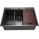 Fregador de Acero Inoxidable 30" X22" X10" color negro plomo