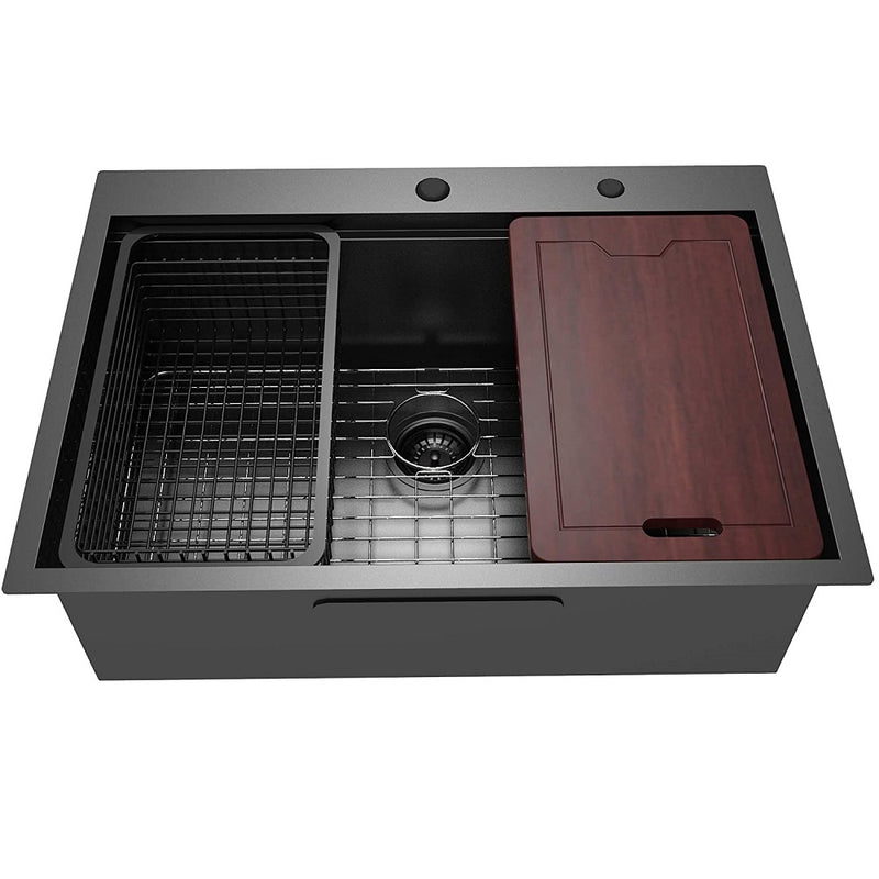 Fregador de Acero Inoxidable 30" X22" X10" color negro plomo