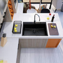 Fregador de Acero Inoxidable 30" X22" X10" color negro plomo