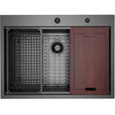 Fregador de Acero Inoxidable 30" X22" X10" color negro plomo