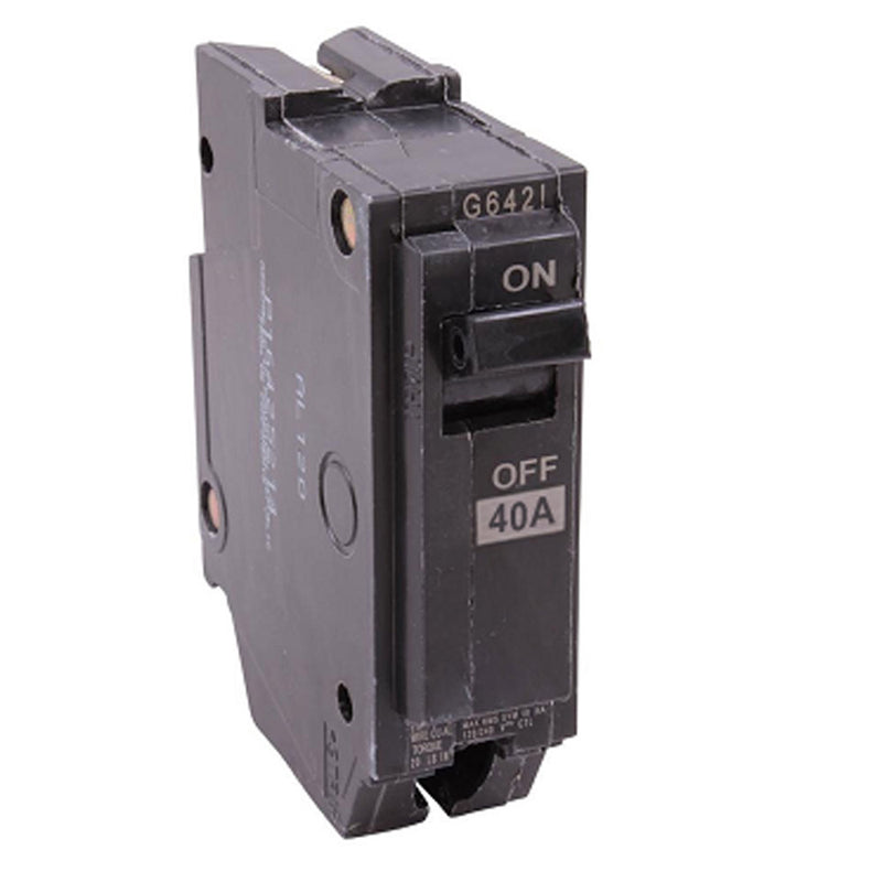 Breaker Electrico. 1 Polo. 40 Amp. 120/240 Volt. Color Negro. Material Plastico - Cobre.