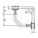 Conector De 90° Para Fachadas. Perforacion En Vidrio 36Mm. Satinado.