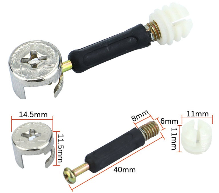 (1,000 pcs) Kit de conexión 3 en 1 ensambladores para muebles, sistema mini fix.