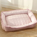 Cama suave de tela para mascotas. Tamaño 45X37x14cm. Peso 0-4Kg. Color Rosado.