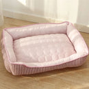 Cama suave de tela para mascotas. Tamaño 70x54x18cm. Peso 12-25kg. Color Rosado.