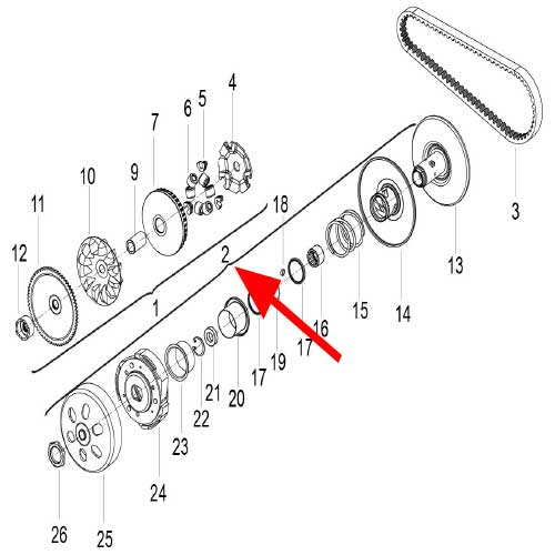 Sistema De Polea Secundario (K-BLADE125)