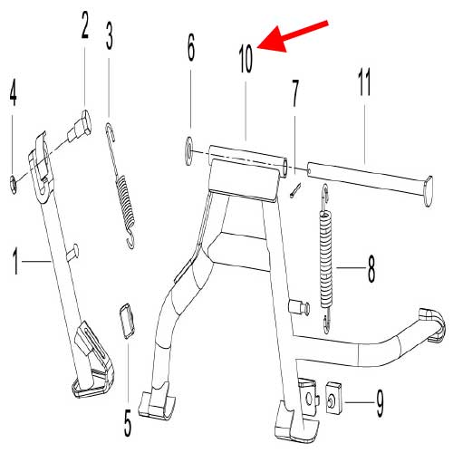 Caballete Central (K-BLADE125)