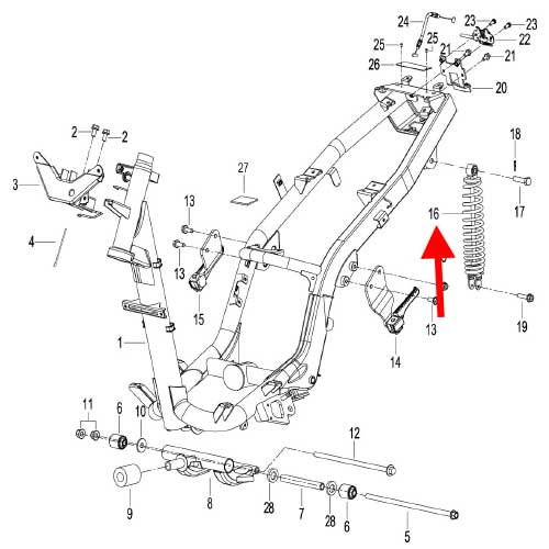 Amortiguador trasero (K-BLADE125)