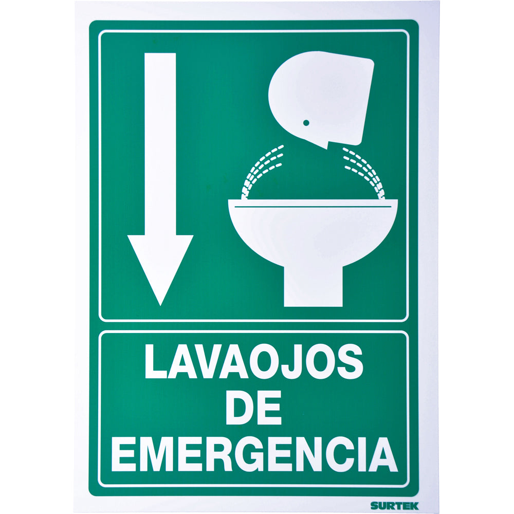 Letrero "Lava ojos emergencia" Surtek