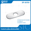 Cobertor Para Llave De Fregador 16 cm. Placa para grifo de acero inoxidable. Acabado cromado brillante.