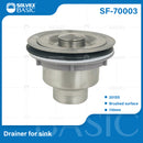 Desagüe Para Fregador 110mm En Acero Inoxidable. Drenaje Con Coladera Acabado Cepillado.