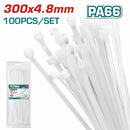 100 Zunchos de nylon 300mm x 4.8 mm.