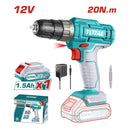 Drill Taladro Inalámbrico De 12V 3/8" 20Nm. 0-750Rpm. Torque: 15+1 Incluye Cargador Y Batería. Super Total