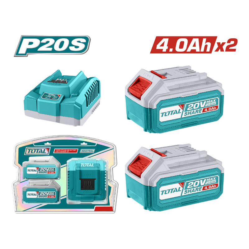 Batería 20V 4.0Ah y Cargador Rápido 20V 4A. Se venden 2baterias y 1 cargador. TOTAL