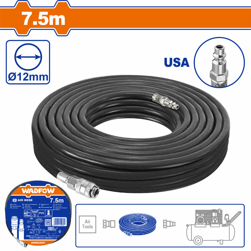 Manguera de aire 7.5mts de PVC. Entrada 1/4NPT.
