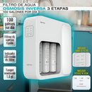 Filtro de agua con Osmosis Inversa de 3 etapas con tanque integrado de 100 galones por día
