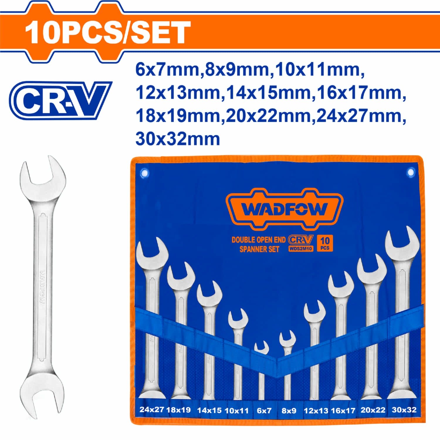 Llaves Combinadas 6-32mm Cr-V Pulido Fino. Acabado Mate. Set 10 pzas.