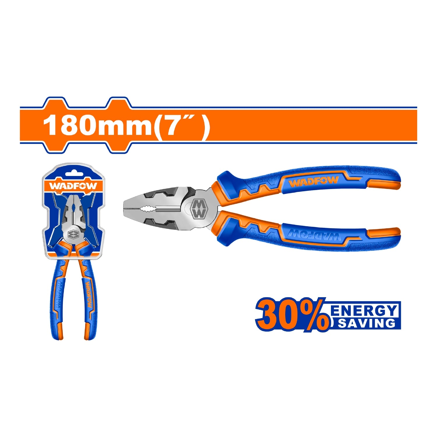 Alicate Combinado de alta palanca 7" Ahorro de energía 30% Mango cómodo. Acabado pulido.