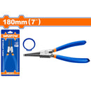 Alicate punta recta 180mm (7") Incluye anillo de retención externo 1.8mm. Acero al carbono.