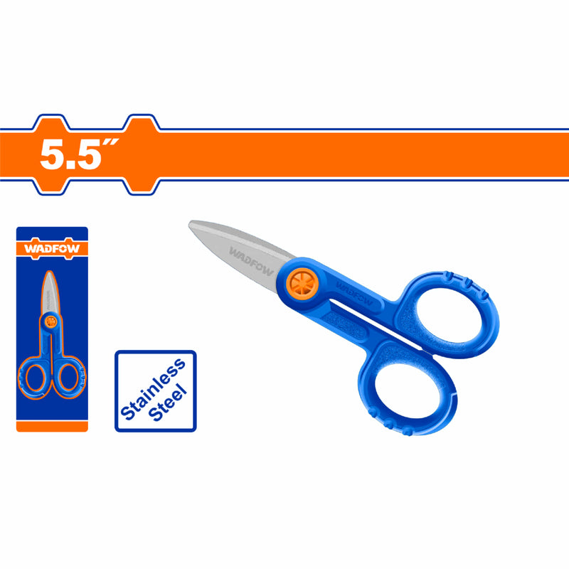 Tijera de Electricista 5.5" Acero Inoxidable. Ancho de la Hojilla: 3.0mm. Diseño único. Superficie Arenada.