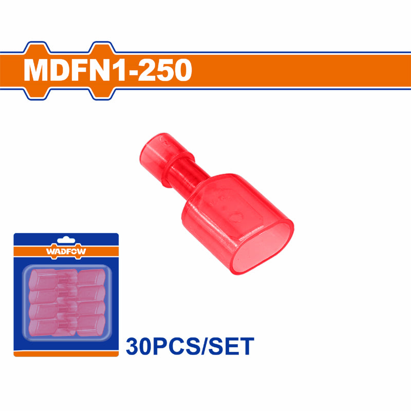 Terminales conectores para cables eléctricos MDFN1-250 Set 30 pzas Color rojo Crimpado eléctrico.