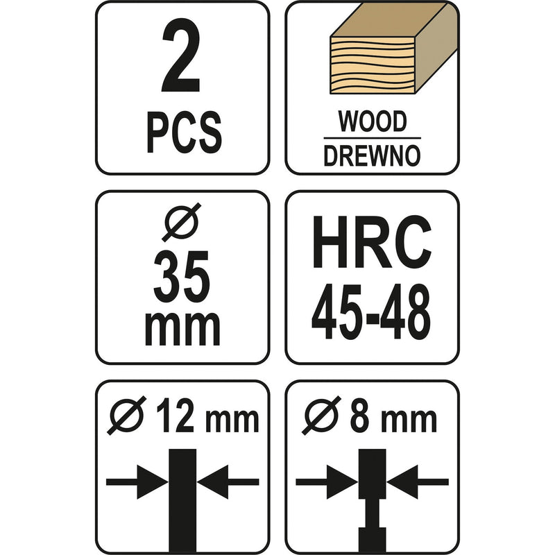 Cortador de tapones de madera y broca forstner de 35mm ( kit de 2 pzas)