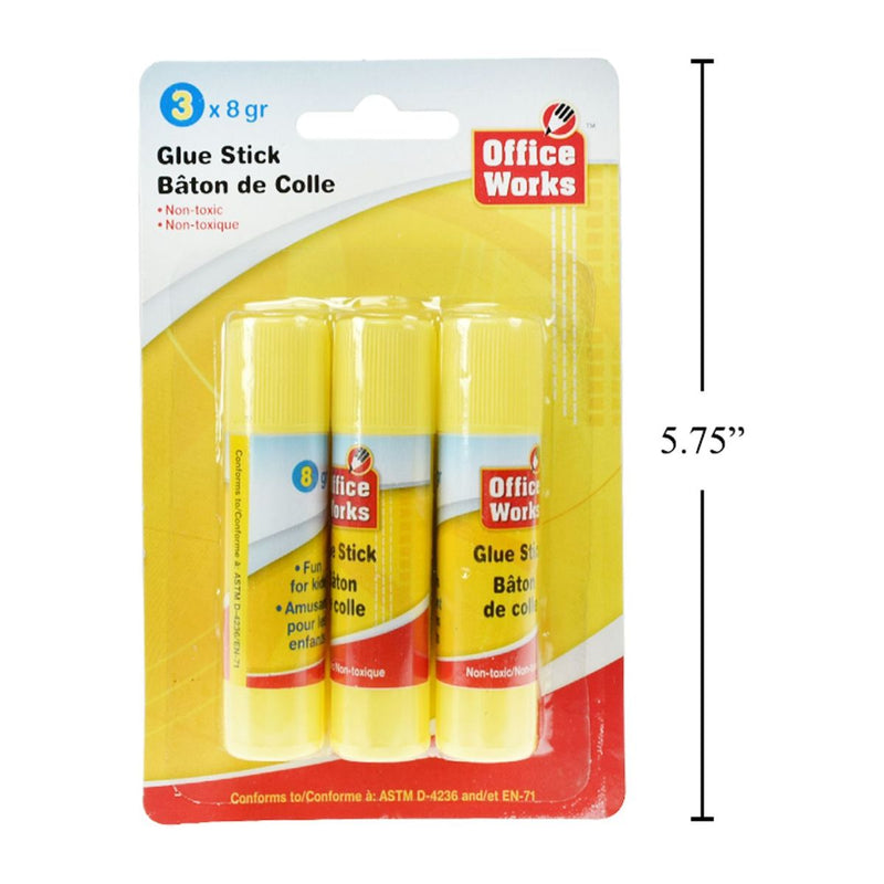 Pegamento en barras de 8 gramos ( pack 3 unidades)