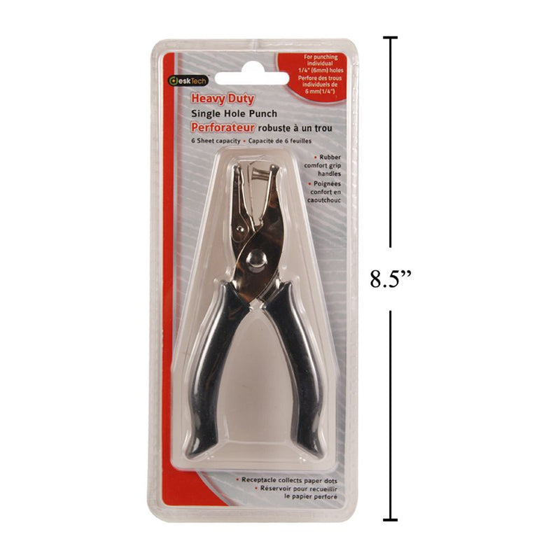 Ponchadora de agujeros Desk Tech, HD de un solo orificio Punch
