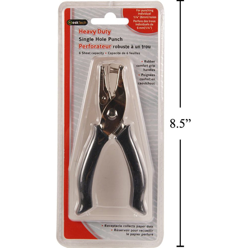 Ponchadora de agujeros Desk Tech, HD de un solo orificio Punch